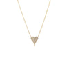 Diamond Pave Elongated Heart Pendant Necklace 14K