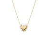 Scattered Diamond Outline Heart Necklace 14K