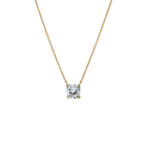 14K Gold / 0.5CT Lab Grown Diamond Cushion Cut Solitaire Necklace 14K - Adina Eden's Jewels