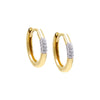 14K Gold Pave CZ Accented Huggie Earring 14K - Adina Eden's Jewels