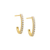 14K Gold Pave CZ Thin Open Hoop Earring 14K - Adina Eden's Jewels