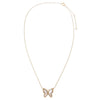  Pavé Diamond Outline Stone Butterfly Necklace 14K - Adina Eden's Jewels