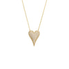 Gold / 9MM Pave Elongated Puffy Hearty Pendant Necklace - Adina Eden's Jewels