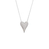 Silver / 9MM Pave Elongated Puffy Hearty Pendant Necklace - Adina Eden's Jewels