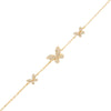 Gold Pavé Triple Butterfly Bracelet - Adina Eden's Jewels