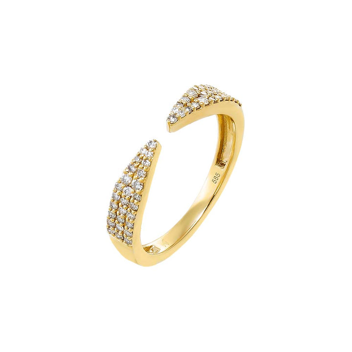 14K Gold / 6.5 Diamond Pave Open Claw Ring 14K - Adina Eden's Jewels