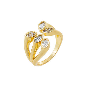 Gold Multi Marquise Bezel Open Claw Ring - Adina Eden's Jewels