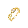 Gold / 6 Solid/Pave Mariner Chain Eternity Ring - Adina Eden's Jewels