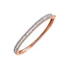 Rose Gold Pave X Baguette Tennis Bangle Bracelet - Adina Eden's Jewels