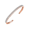 Rose Gold Pave Cuban Link Open Bangle Bracelet - Adina Eden's Jewels