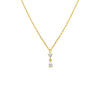 Gold Round CZ X Teardrop Dangling Pendant Necklace - Adina Eden's Jewels