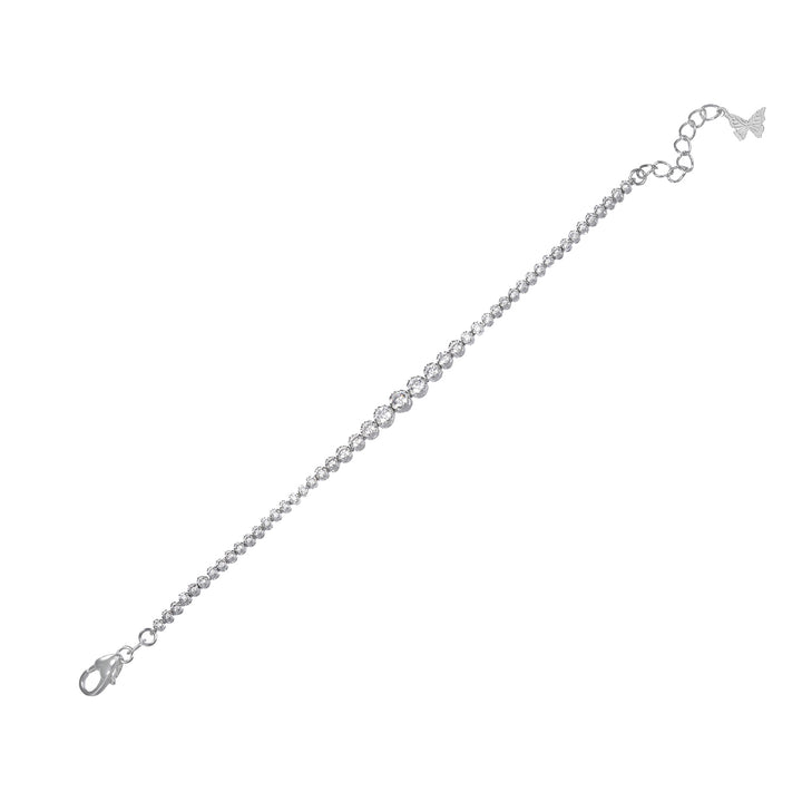 Silver CZ Bezel Graduated Tennis Bracelet - Adina Eden's Jewels