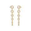  CZ Bezel Graduated Drop Stud Earring - Adina Eden's Jewels