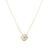 Mother of Pearl CZ Bezel Colored Stone Clover Pendant Necklace - Adina Eden's Jewels