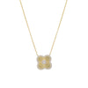 Gold Pave CZ Ridged Four Leaf Clover Pendant Necklace - Adina Eden's Jewels