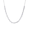 Silver CZ Multi Shape Half Tennis Necklace - Adina Eden's Jewels