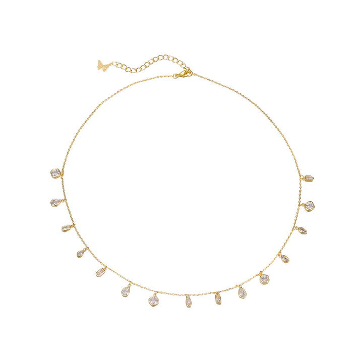  Multi CZ Shape Bezel Shaker Necklace - Adina Eden's Jewels