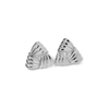 Silver Triangular Ridged Statement Stud Earring - Adina Eden's Jewels