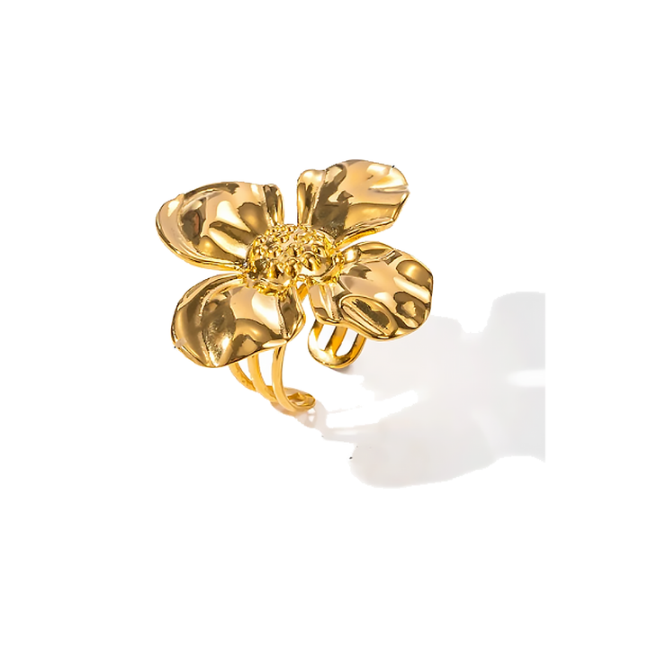 Gold Flower Statement Ring - Adina Eden's Jewels