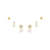 Gold CZ & Pearls Stud Earring Combo Set - Adina Eden's Jewels