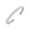 Silver Illusion CZ X Baguette Tennis Open Bangle Bracelet - Adina Eden's Jewels