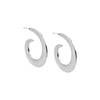 Silver Solid Wide Swirl Open Hoop Stud Earring - Adina Eden's Jewels