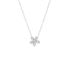 Silver Pave X Baguette Fancy Flower Pendant Necklace - Adina Eden's Jewels