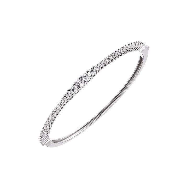 Silver CZ Graduated Tennis Bangle Bracelet - Adina Eden's Jewels