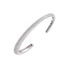 Silver Pave Wide Open Bangle Bracelet - Adina Eden's Jewels