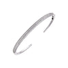 Silver Double Row Pave Open Bangle Bracelet - Adina Eden's Jewels