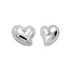 Silver Pave Outlined Heart Stud Earring - Adina Eden's Jewels