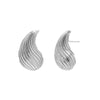 Silver Ridged Shell Stud Earring - Adina Eden's Jewels