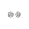 Silver Pave X Baguette Round Stud Earring - Adina Eden's Jewels