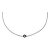 Silver Sapphire Blue Star Of David Tennis Choker - Adina Eden's Jewels