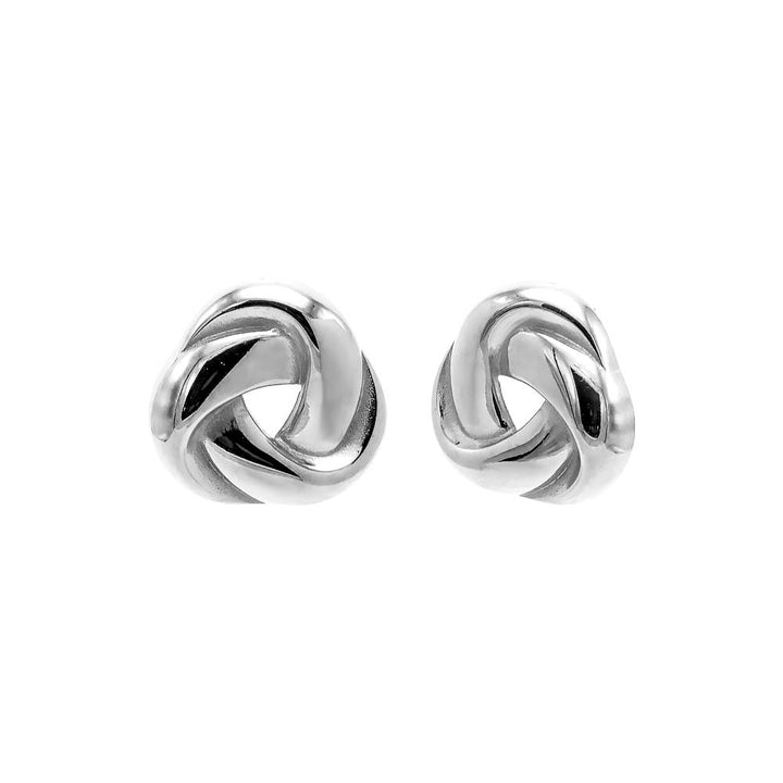 Silver Solid Twisted Open Circular Stud Earring - Adina Eden's Jewels