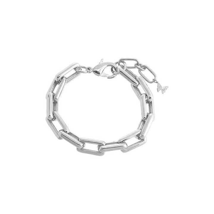 Silver Solid Chunky Paperclip Link Bracelet - Adina Eden's Jewels