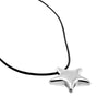 Silver Solid Puffy Star Rope Pendant Necklace - Adina Eden's Jewels