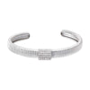  Pave Accented Ridged Open Bangle Bracelet - Adina Eden's Jewels