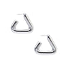 Silver Solid Open Hollow Triangle Hoop Earring - Adina Eden's Jewels