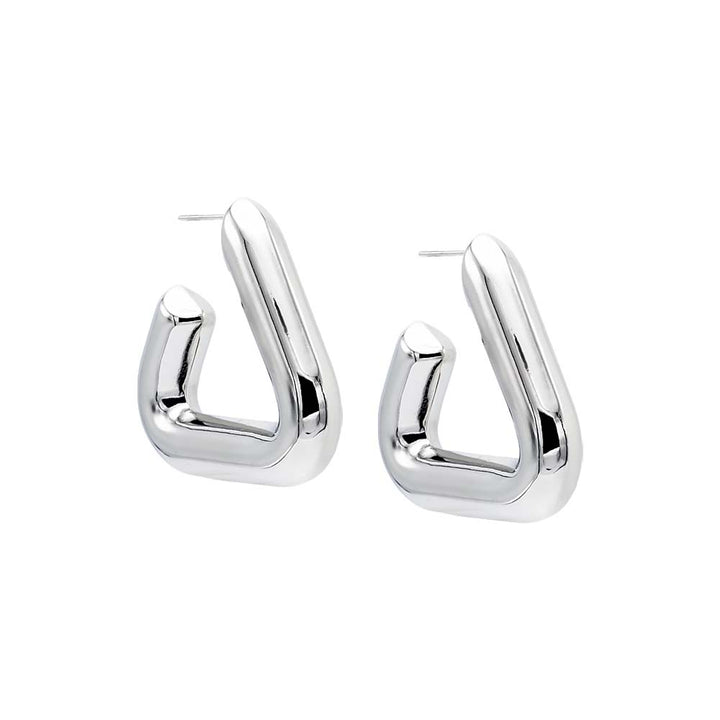  Solid Open Hollow Triangle Hoop Earring - Adina Eden's Jewels