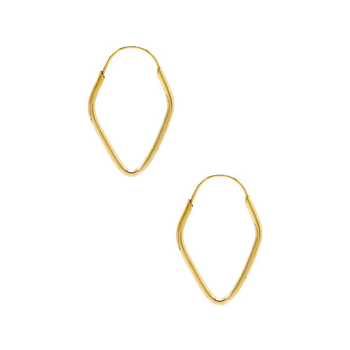 14K Gold / 26MM Solid Endless Diamond Shape Hoop Earring 14K - Adina Eden's Jewels