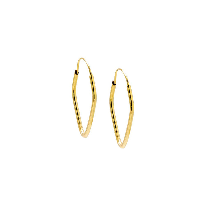  Solid Endless Diamond Shape Hoop Earring 14K - Adina Eden's Jewels