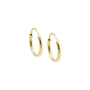 14K Gold / 12MM Solid Endless Hoop Earring 14K - Adina Eden's Jewels