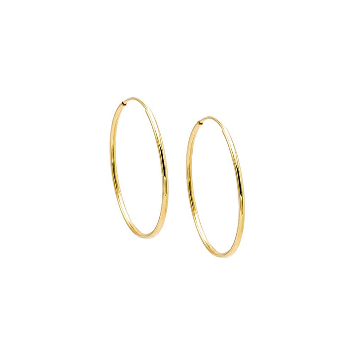 14K Gold / 20MM Solid Endless Hoop Earring 14K - Adina Eden's Jewels