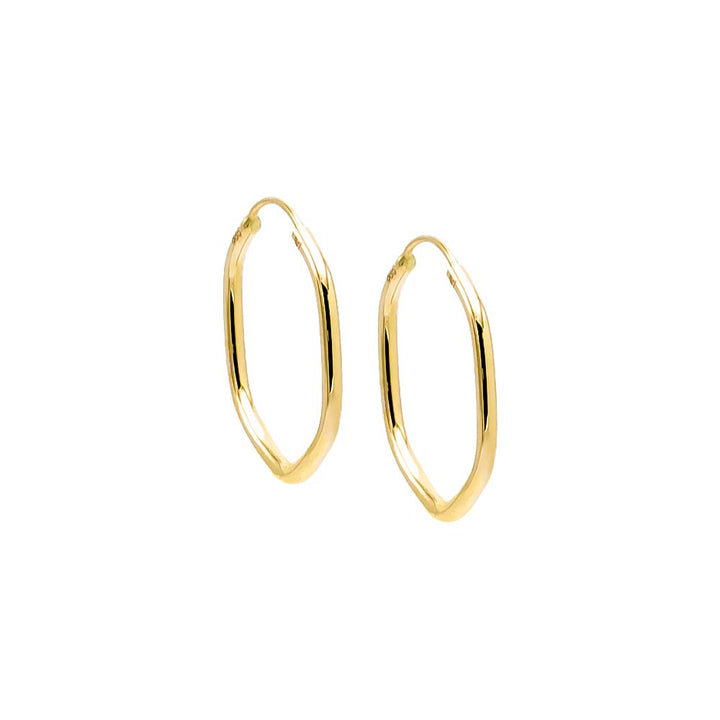 14K Gold / 16MM Solid Endless Octagon Shape Hoop Earring 14K - Adina Eden's Jewels