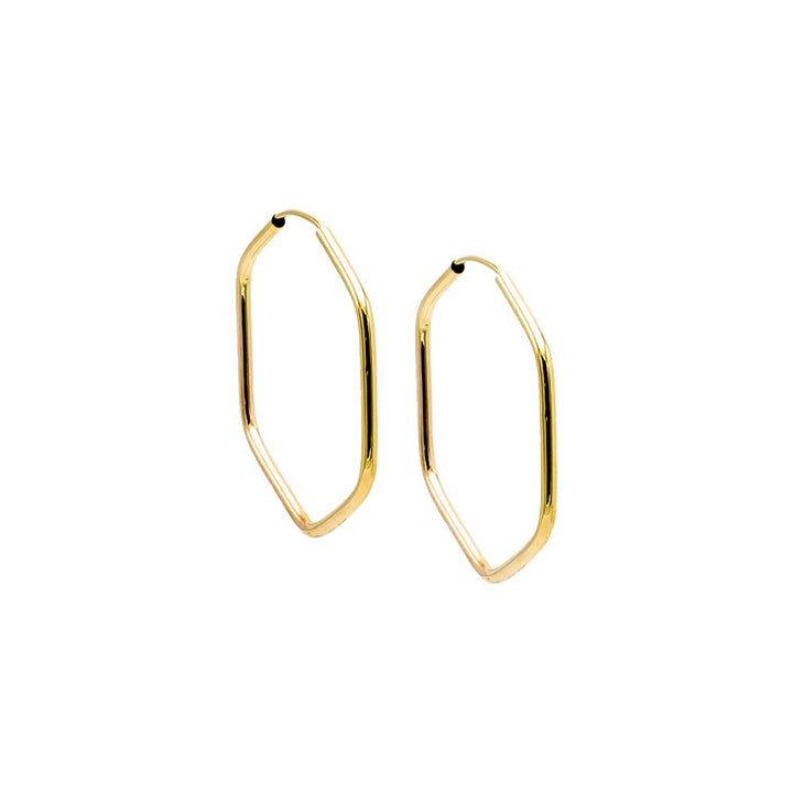 14K Gold / 26MM Solid Endless Octagon Shape Hoop Earring 14K - Adina Eden's Jewels