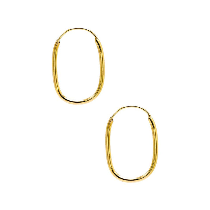  Solid Endless Oval Shape Hoop Earring 14K - Adina Eden's Jewels