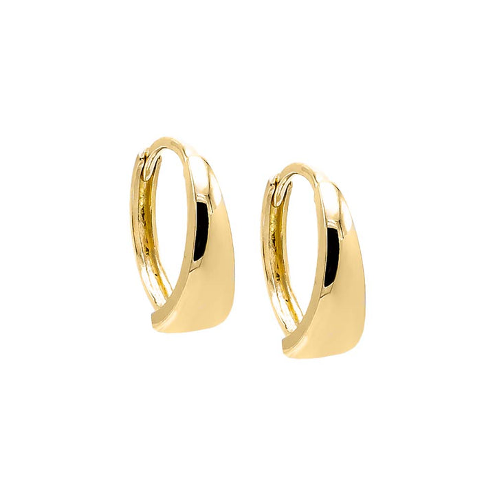 14K Gold Solid Graduated Huggie Earring 14K - Adina Eden's Jewels