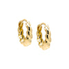 14K Gold Solid Graduated Twisted Huggie Earring 14K - Adina Eden's Jewels