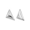 Silver Solid Puffy Triangle Statement Stud Earring - Adina Eden's Jewels